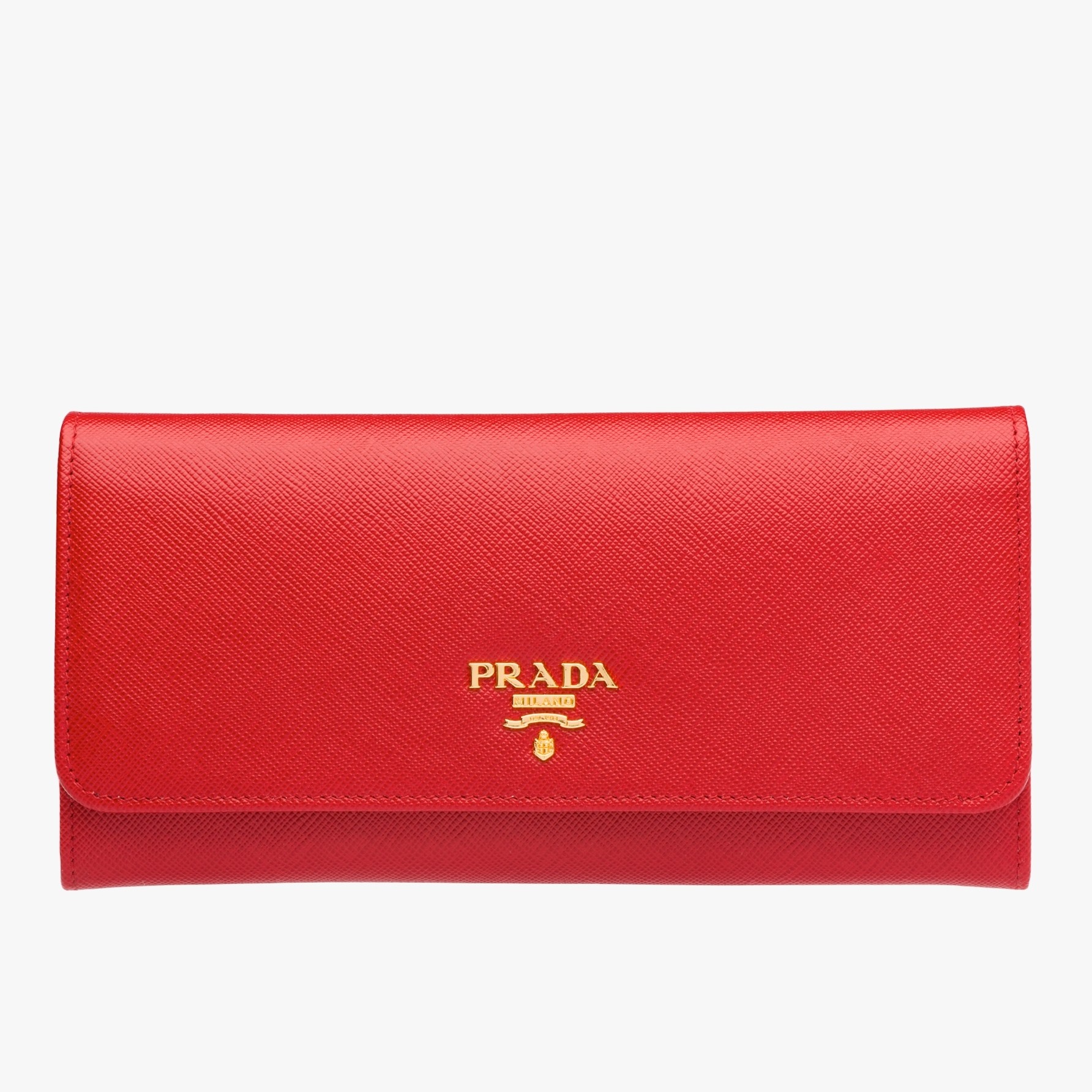 Pra*a continental wallet in red saffiano leather