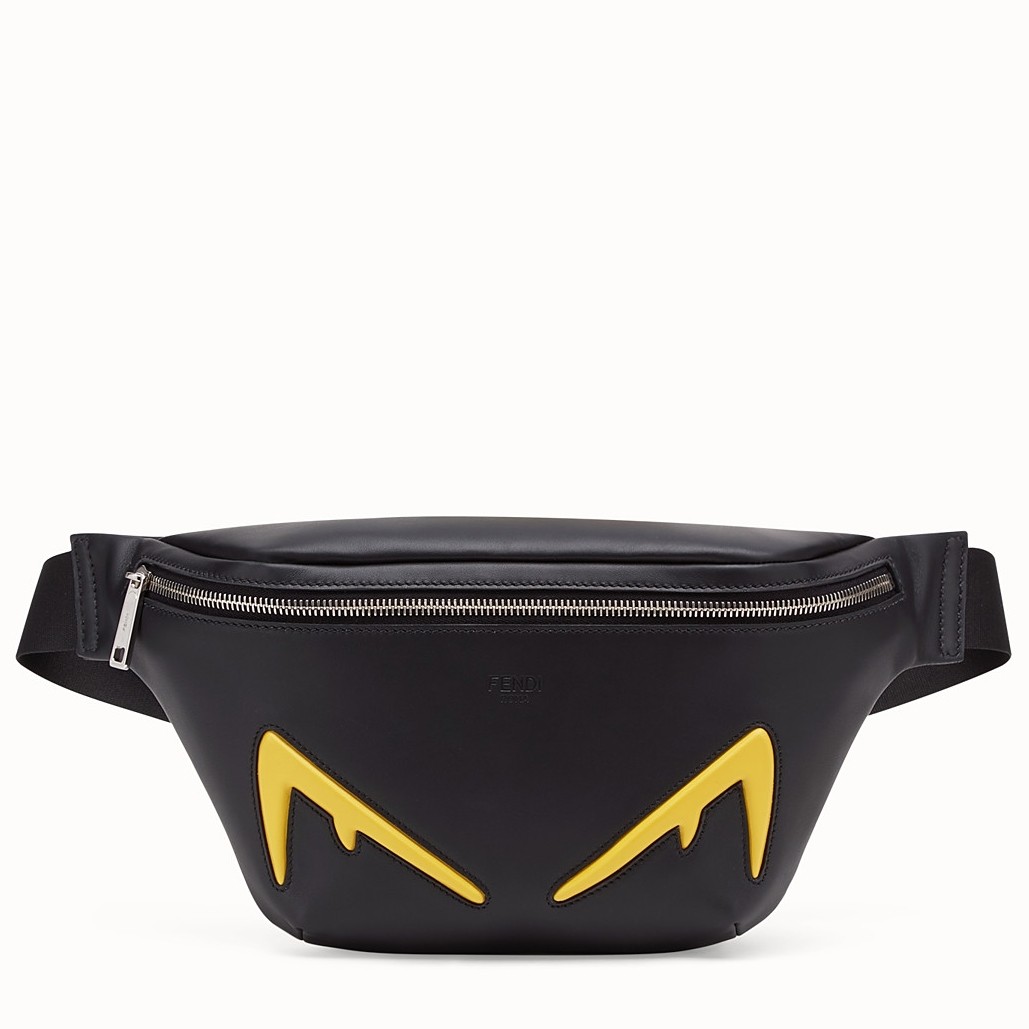 F**di diabolic eyes belt bag in black calfskin