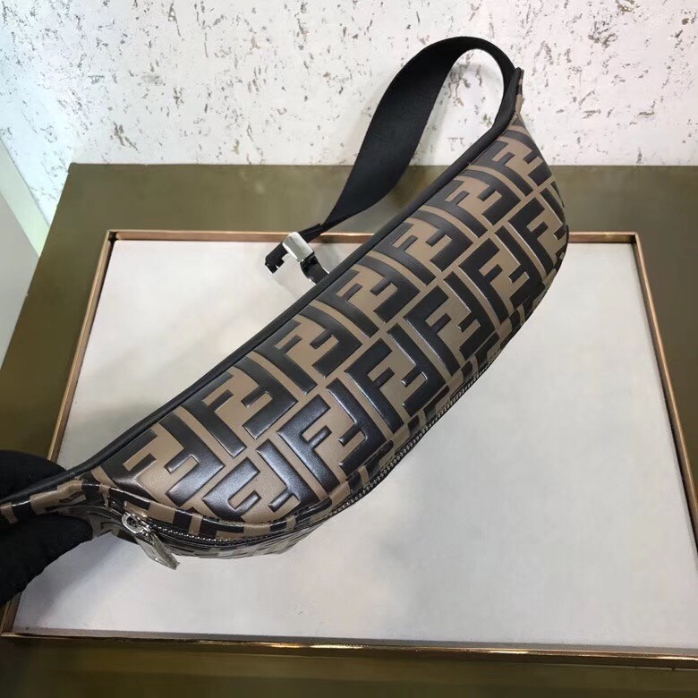 F**di belt bag in embossed ff motif calfskin