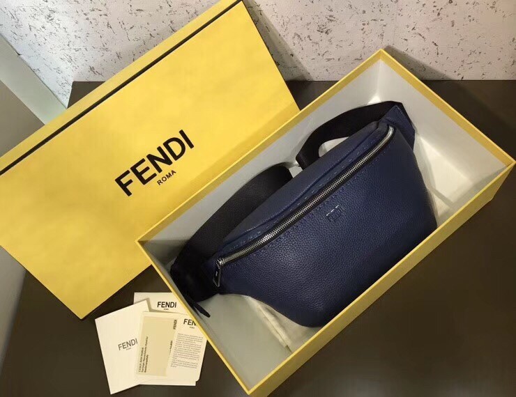 F**di belt bag in blue romano leather