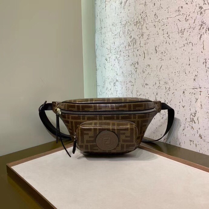F**di belt bag in glazed fabric with ff motif