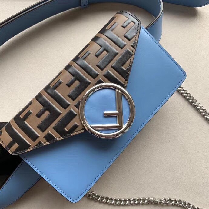 F**di blue kan i f belt bag with ff motif