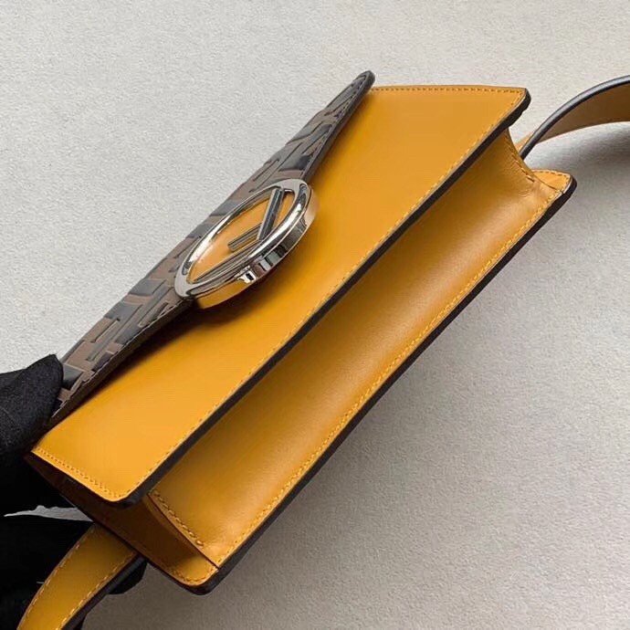 F**di yellow kan i f belt bag with ff motif