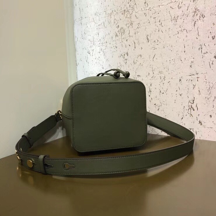 F**di small mon tresor bucket bag in green calfskin