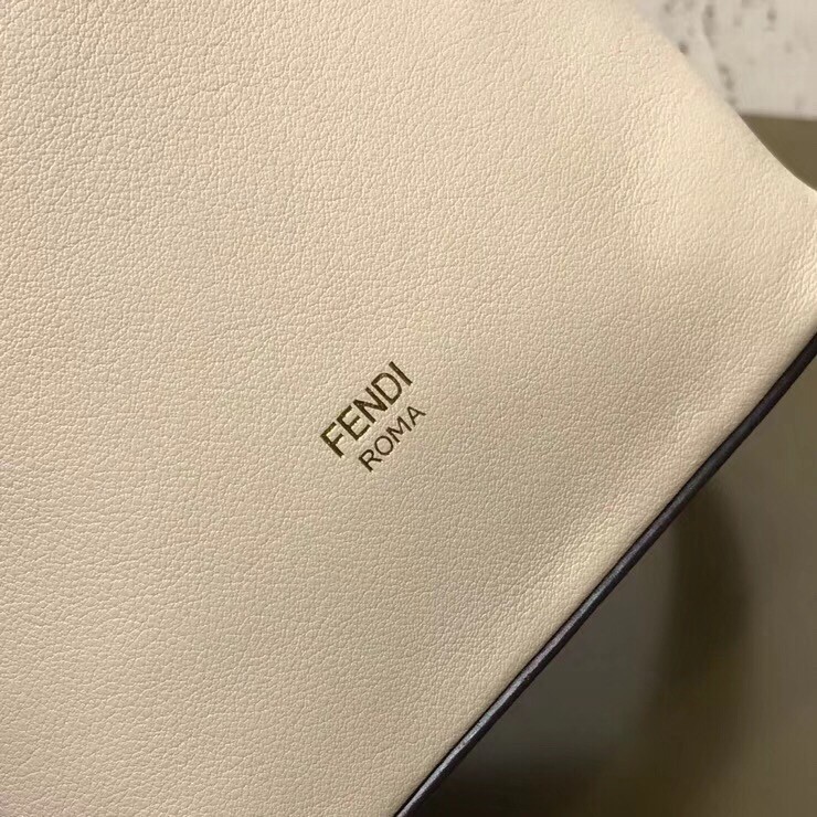 F**di small mon tresor bucket bag in white calfskin