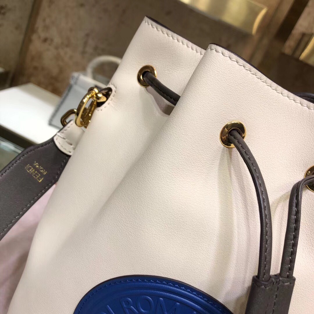 F**di small mon tresor blue circle logo bag