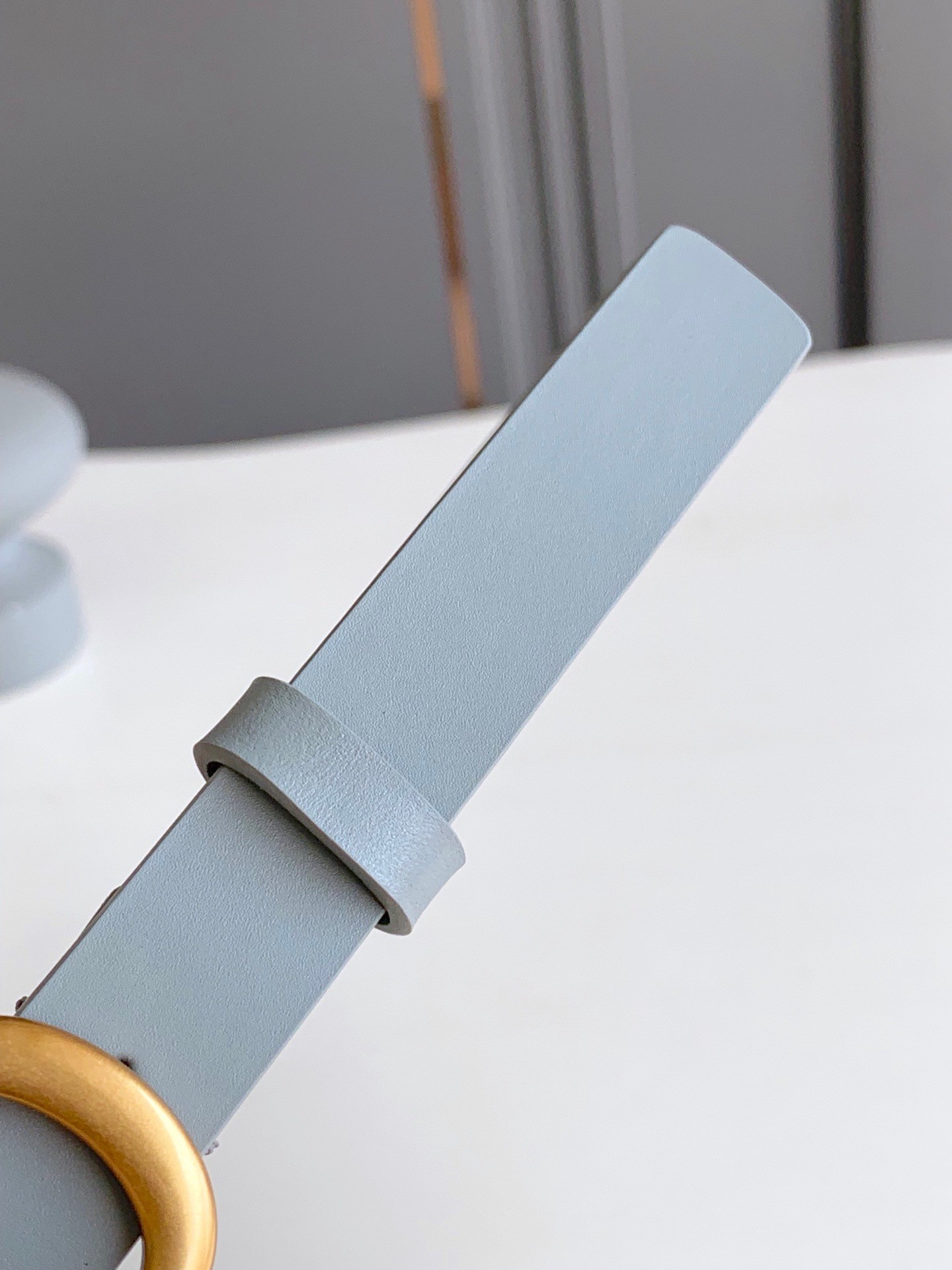 D*or saddle 20mm belt in grey calfskin