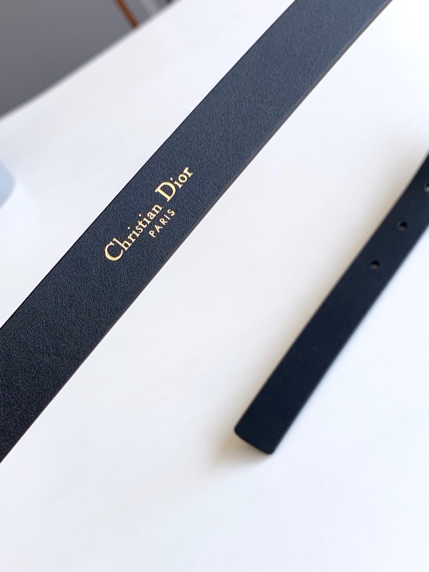 D*or saddle 20mm belt in black matte calfskin