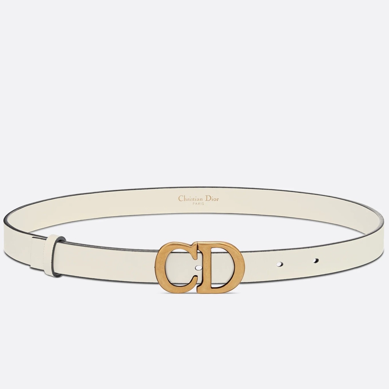 D*or saddle 20mm belt in white calfskin