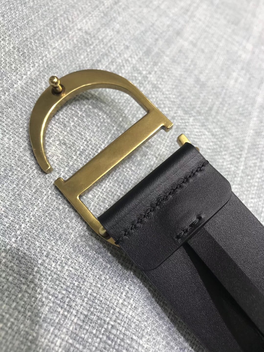 D*or 30 montaigne 35mm belt in black smooth calfskin