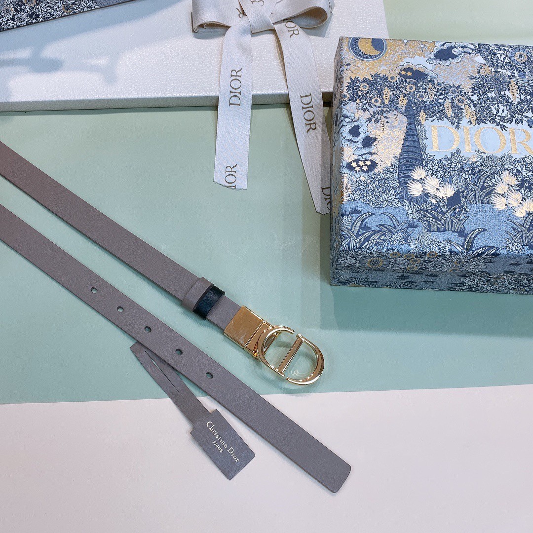 D*or 30 montaigne reversible 20mm belt in grey and black calfskin