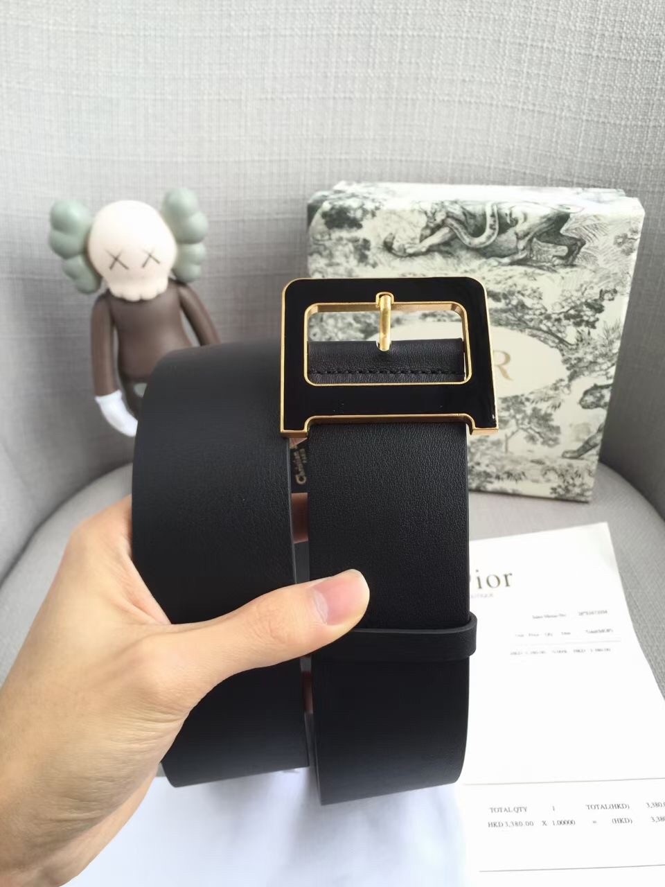 D*or D*orquake 55mm belt in black smooth calfskin