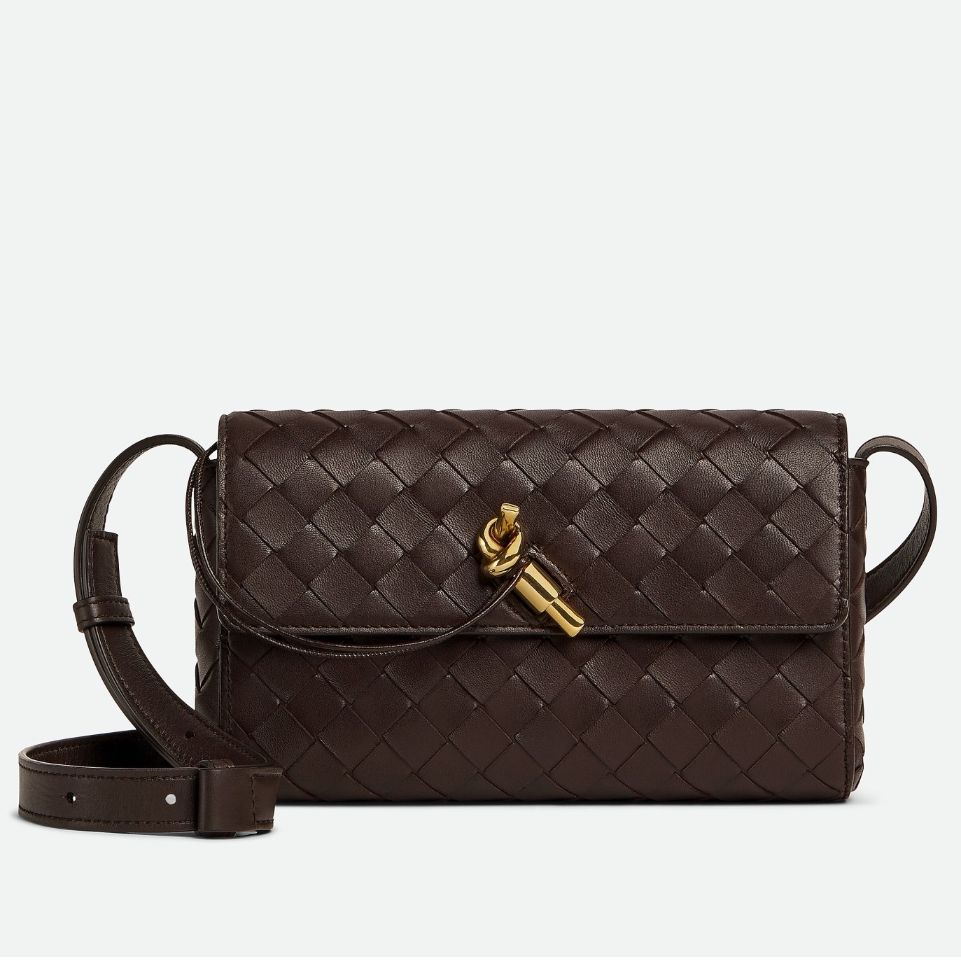bo*te*ga Ve*ne*ta mini andiamo cross-body bag in fondant intrecciato lambskin