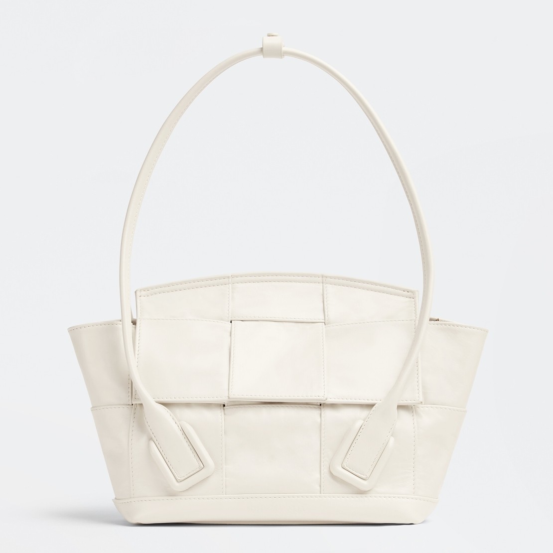 bo*te*ga Ve*ne*ta arco small bag in white intrecciato leather