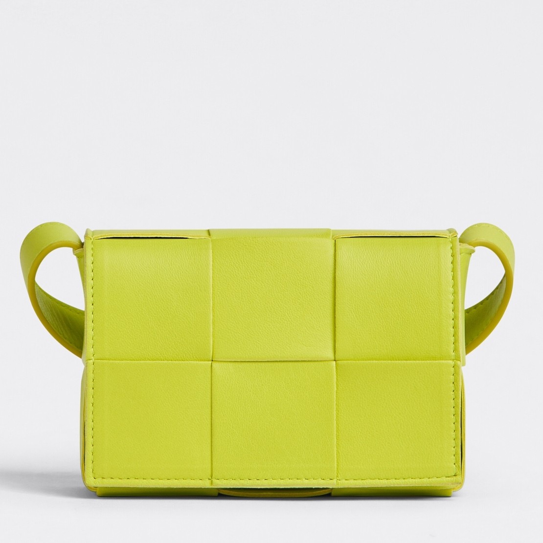 bo*te*ga Ve*ne*ta candy cassette bag in acid kiwi lambskin