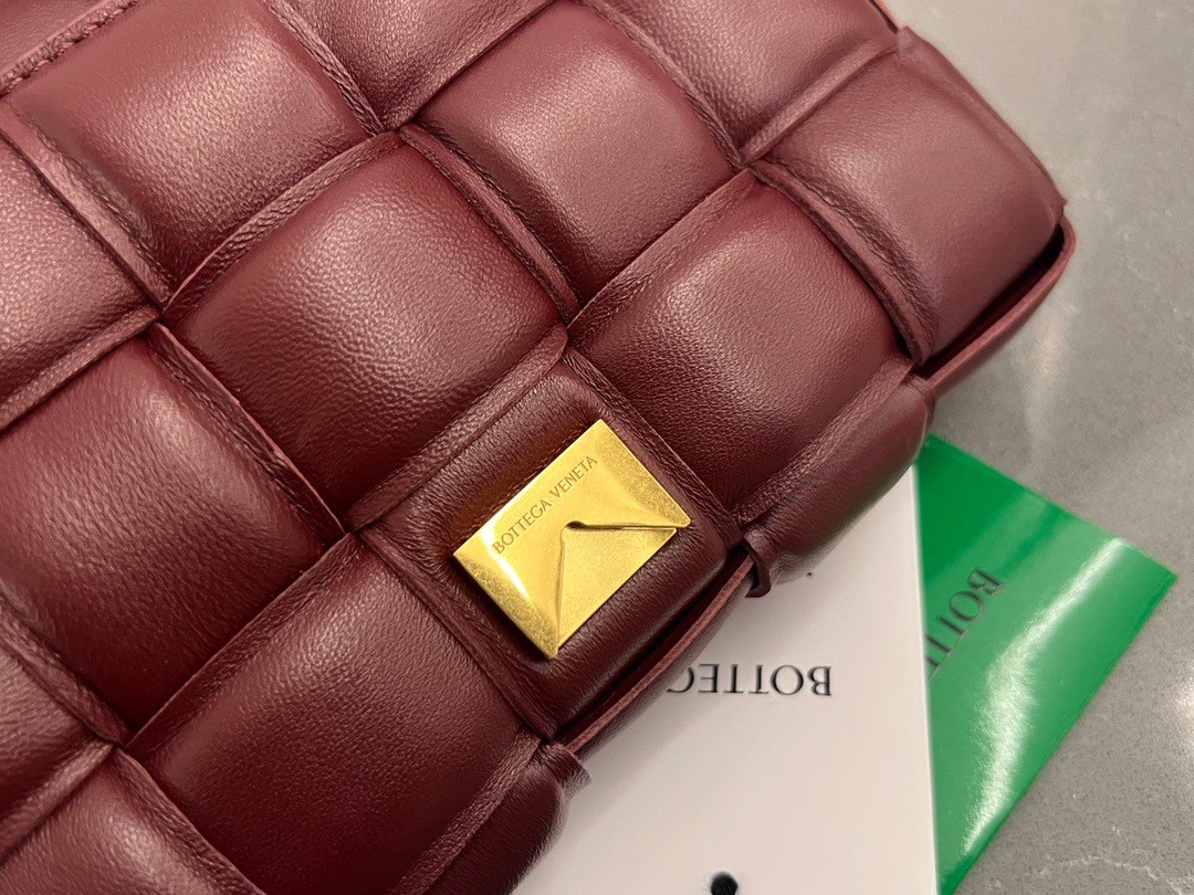 bo*te*ga Ve*ne*ta small padded cassette bag in barolo lambskin