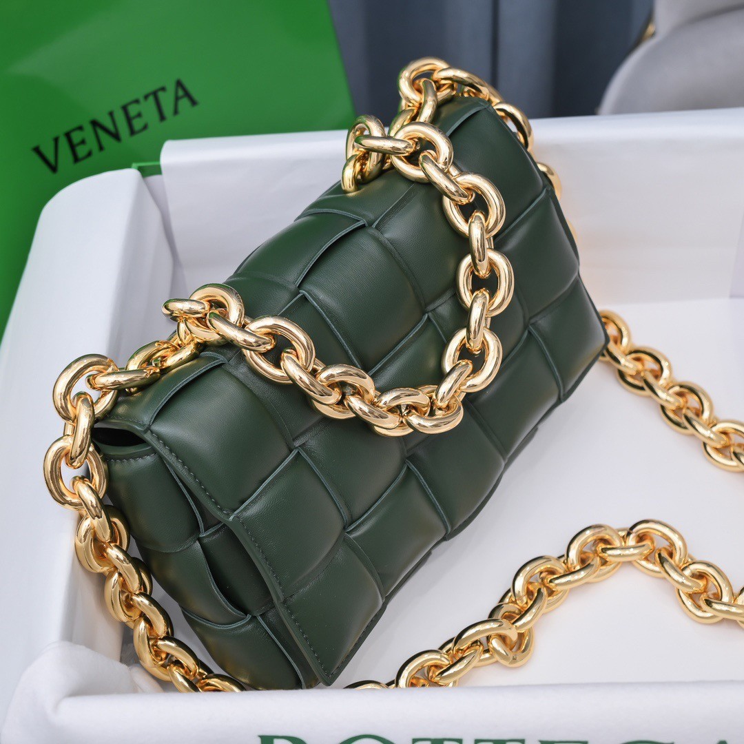 bo*te*ga Ve*ne*ta chain cassette bag in raintree lambskin