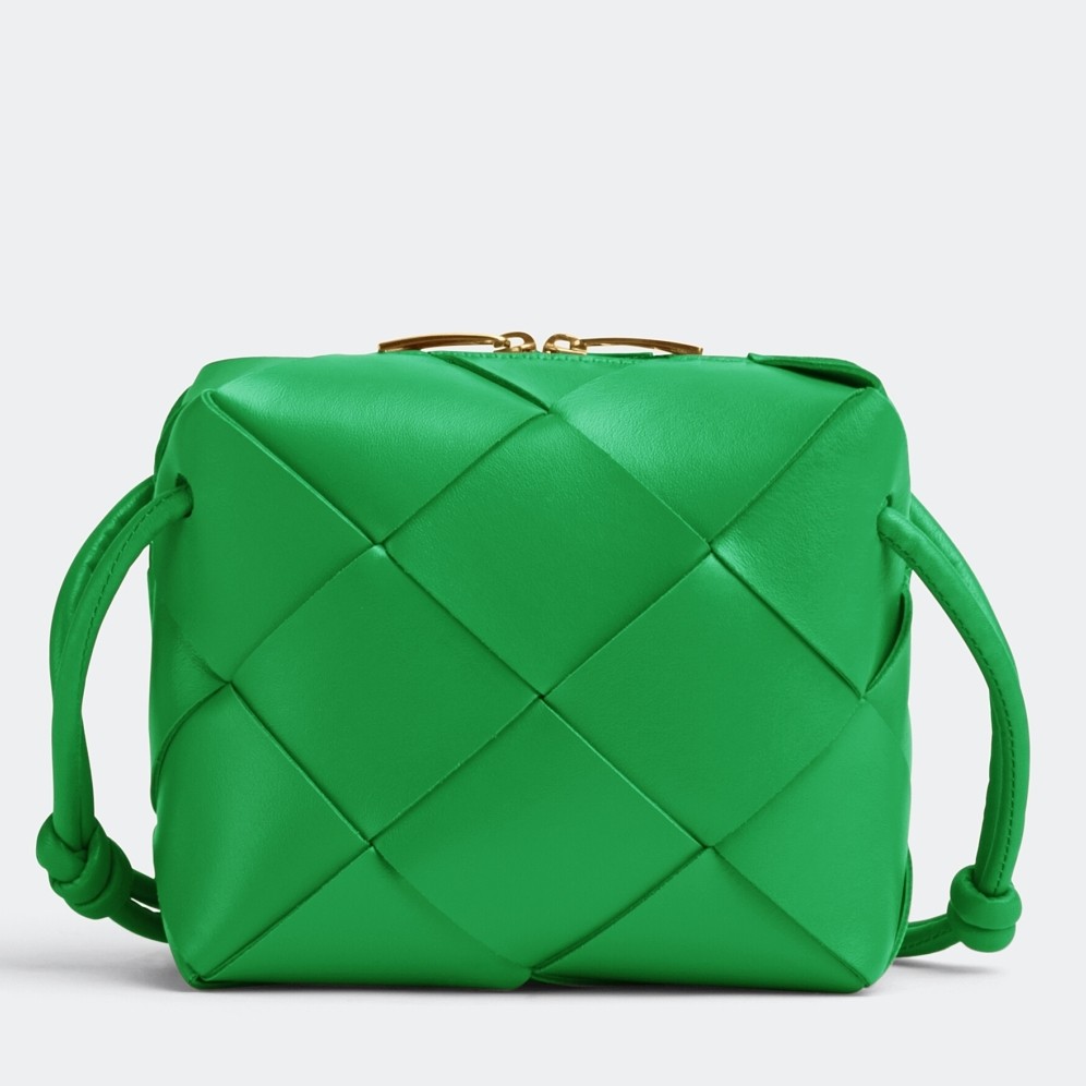 bo*te*ga Ve*ne*ta mini cassette camera bag in parakeet lambskin