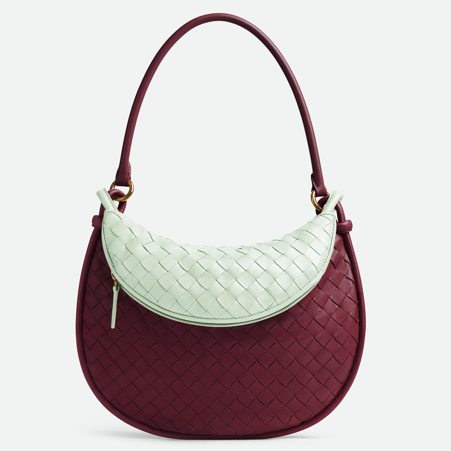 bo*te*ga Ve*ne*ta gemelli medium bag in barolo/glacier intrecciato lambskin