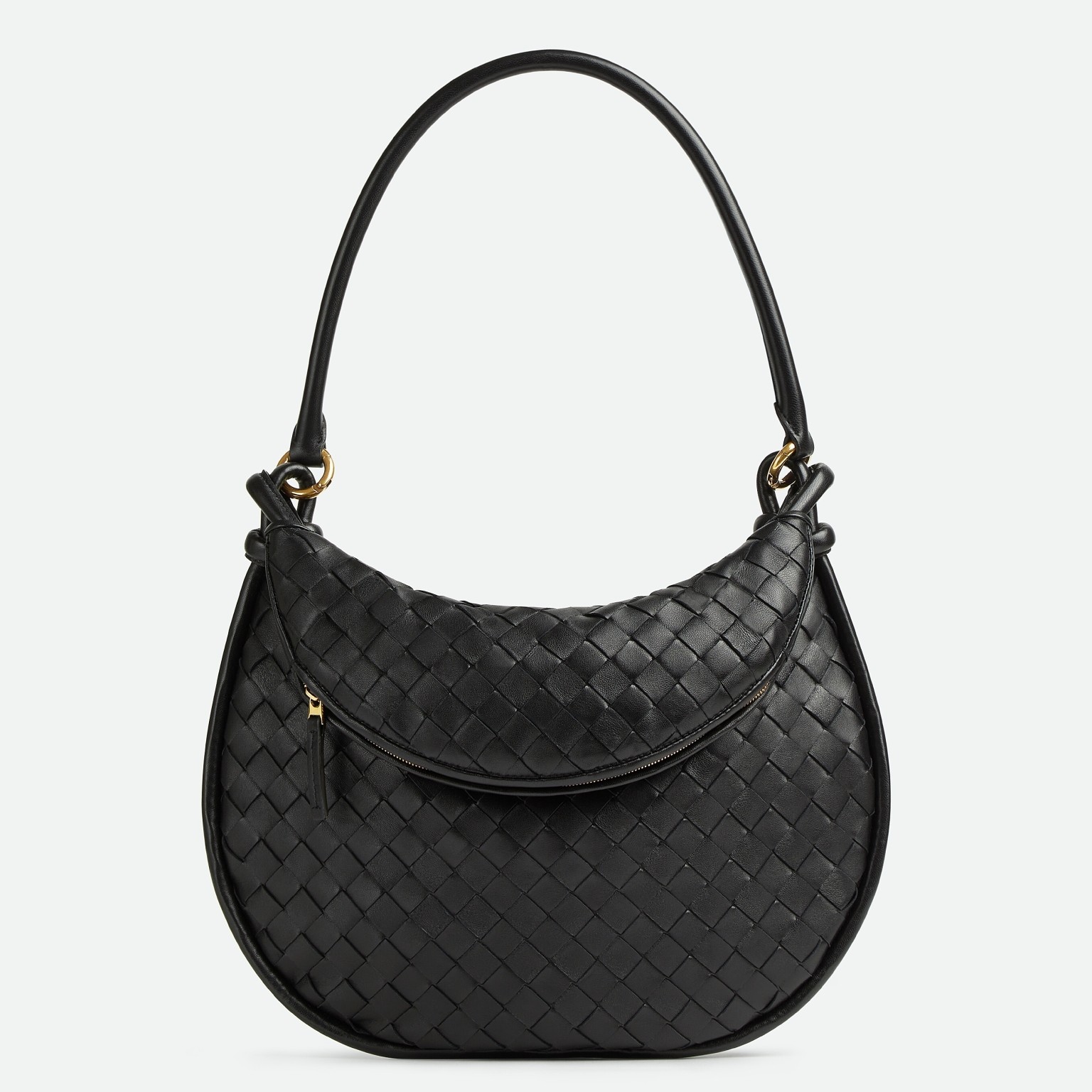 bo*te*ga Ve*ne*ta gemelli medium bag in black intrecciato lambskin