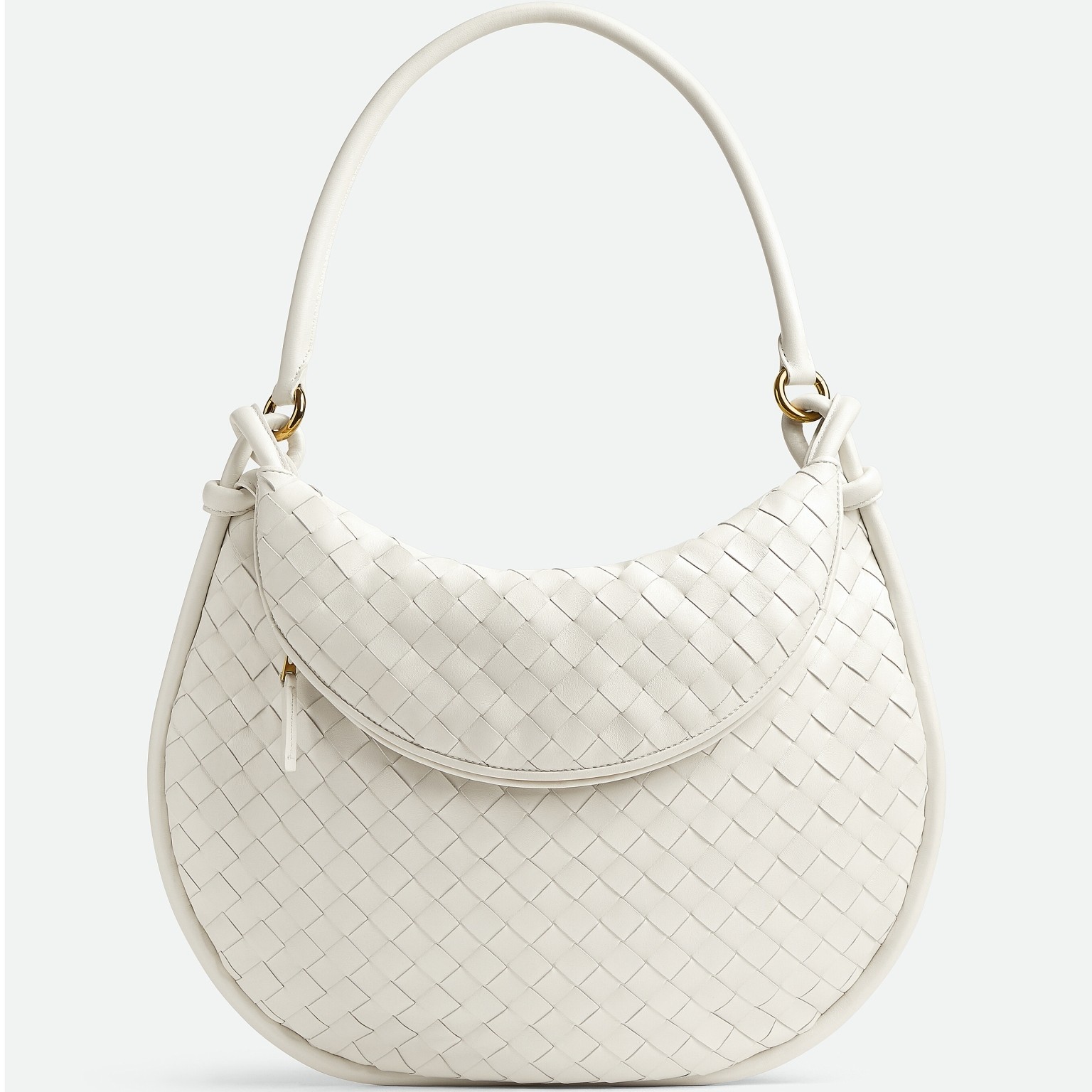 bo*te*ga Ve*ne*ta gemelli large bag in white intrecciato lambskin