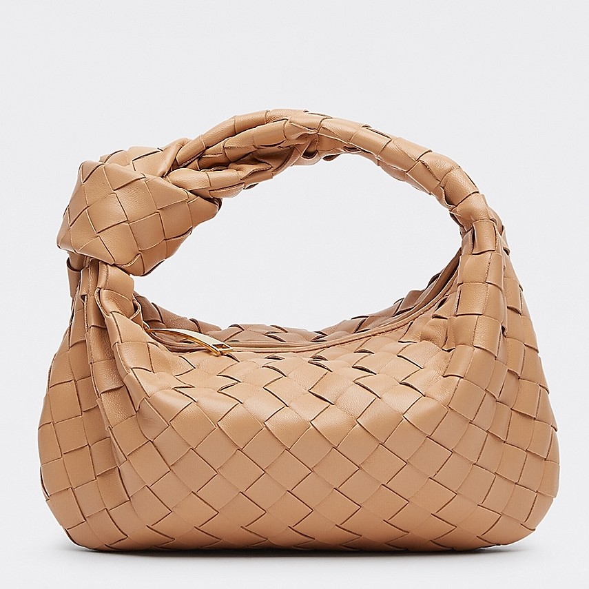 bo*te*ga Ve*ne*ta mini bv jodie bag in sandalwood woven leather