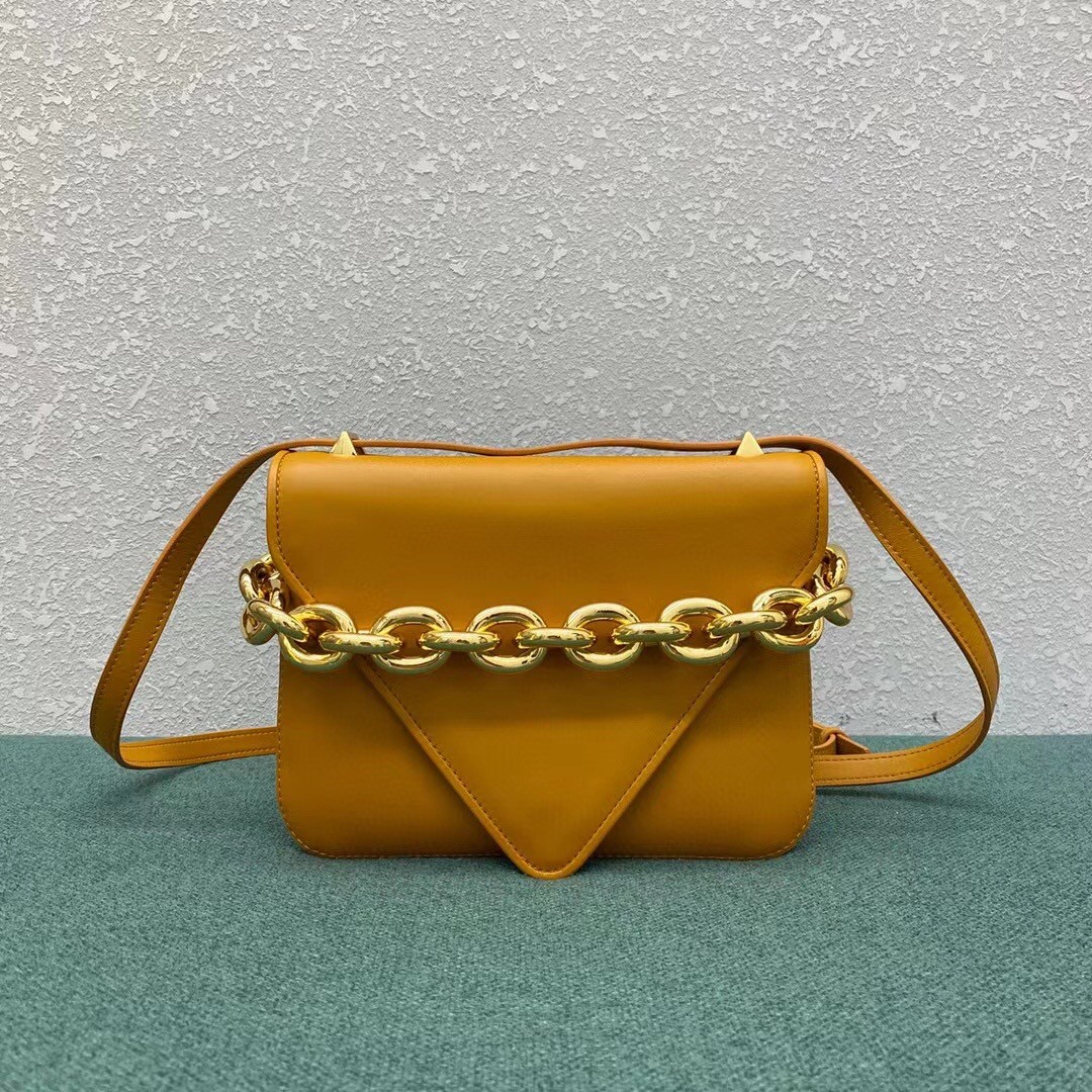 bo*te*ga Ve*ne*ta mount small bag in yellow calfskin
