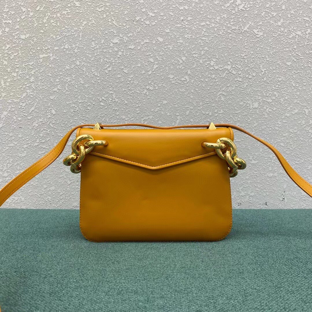 bo*te*ga Ve*ne*ta mount small bag in yellow calfskin