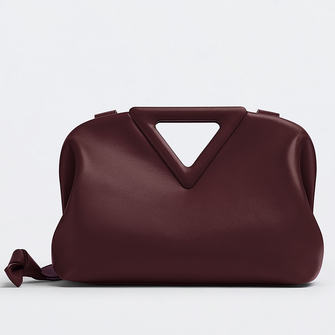 bo*te*ga Ve*ne*ta small point top handle bag in grape leather