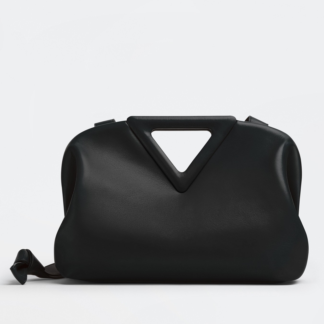 bo*te*ga Ve*ne*ta medium point top handle bag in black leather