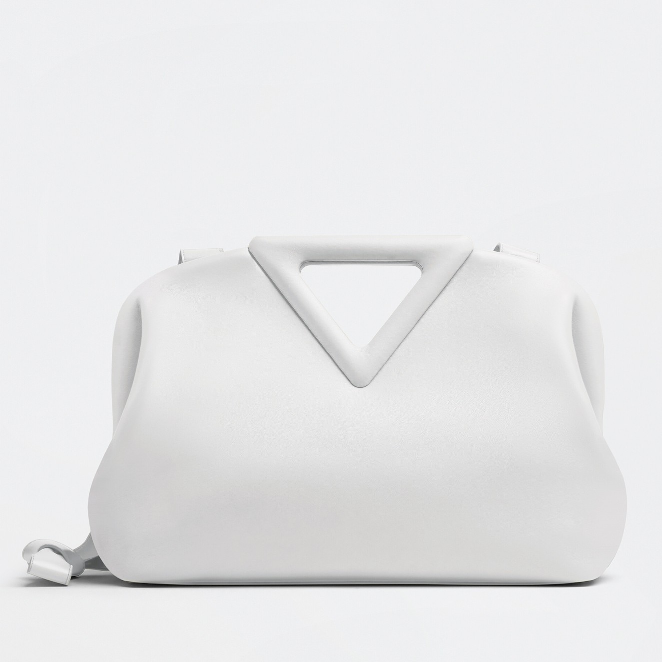 bo*te*ga Ve*ne*ta medium point top handle bag in white leather