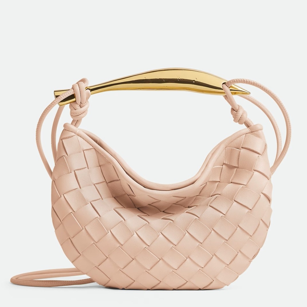 bo*te*ga Ve*ne*ta sardine mini bag in lotus intrecciato lambskin