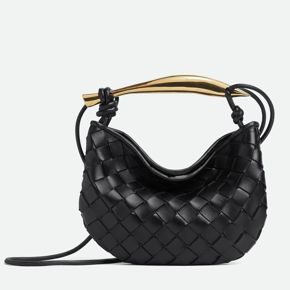 bo*te*ga Ve*ne*ta sardine mini bag in black intrecciato lambskin