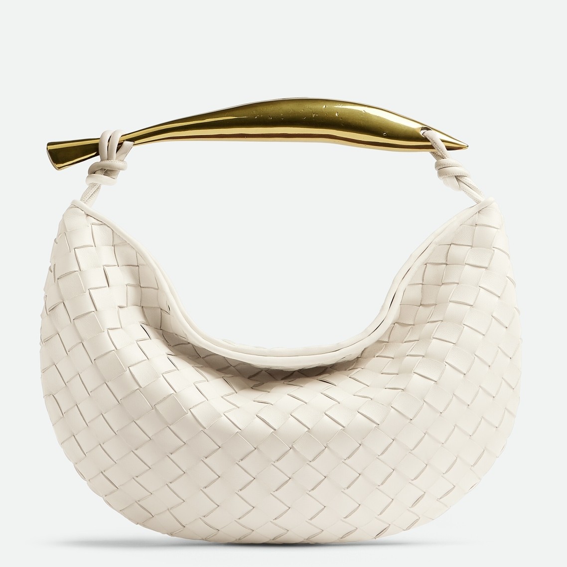 bo*te*ga Ve*ne*ta small sardine bag in white intrecciato lambskin
