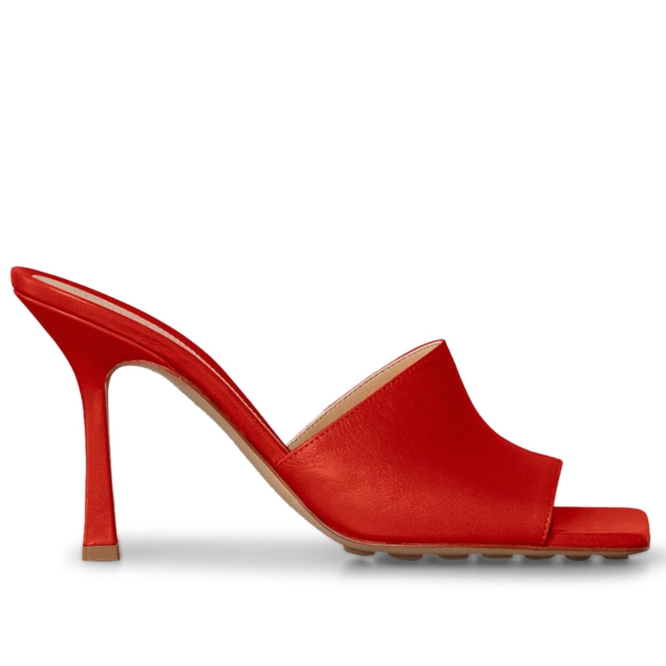 bo*te*ga Ve*ne*ta stretch mules 90mm in red lambskin