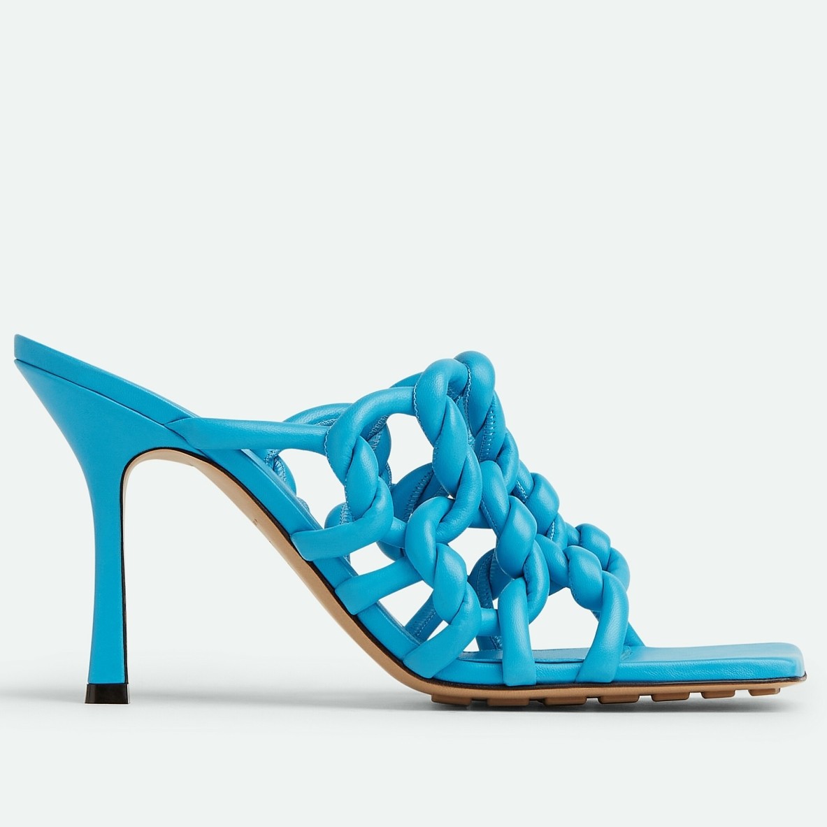bo*te*ga Ve*ne*ta stretch twist sandals in blue lambskin