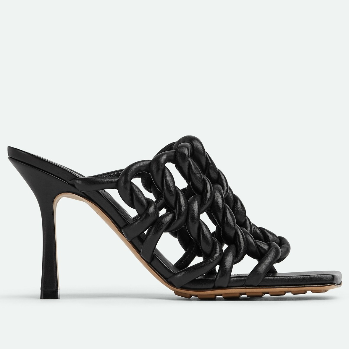 bo*te*ga Ve*ne*ta stretch twist sandals in black lambskin