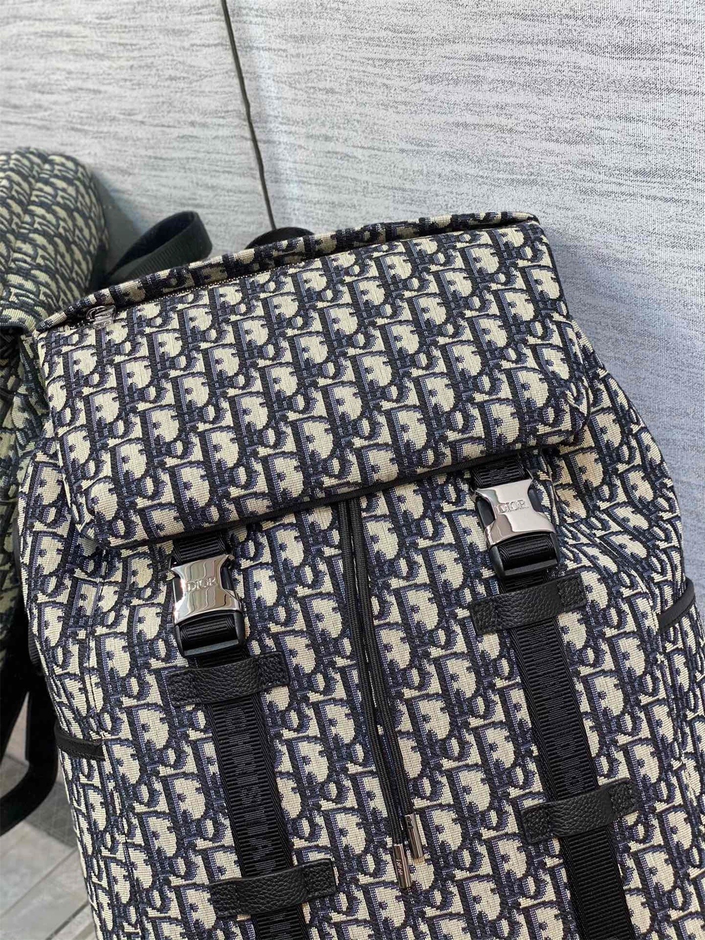 D*or explorer backpack in black D*or oblique jacquard