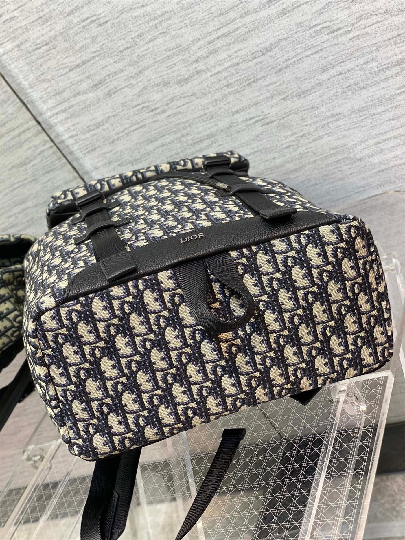 D*or explorer backpack in black D*or oblique jacquard