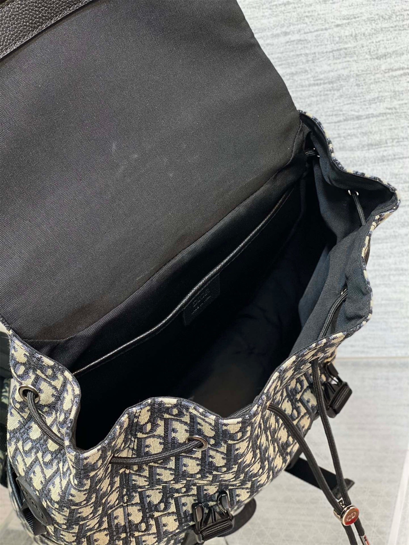 D*or explorer backpack in black D*or oblique jacquard