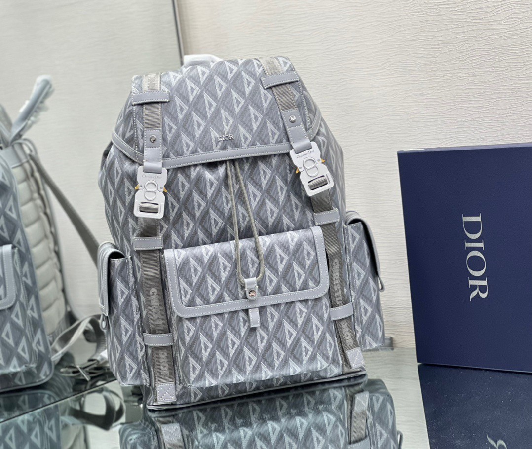 d*or hit the road backpack in gray cd Di*m*nd canvas