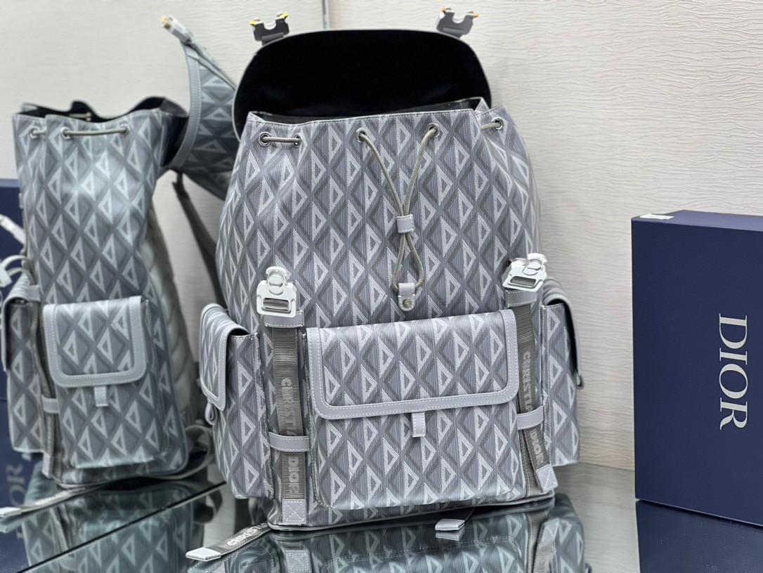 d*or hit the road backpack in gray cd Di*m*nd canvas