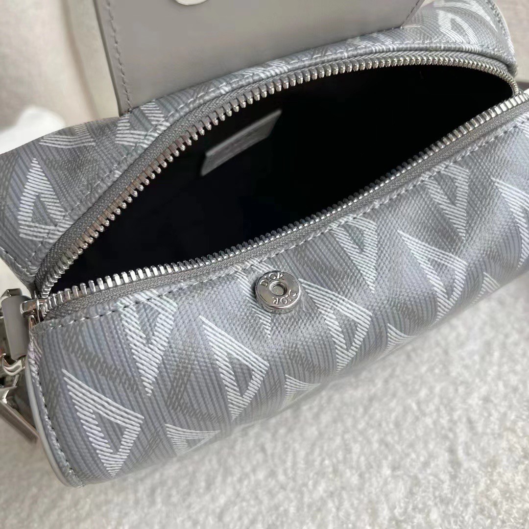 d*or lingot messenger bag in gray cd Di*m*nd canvas