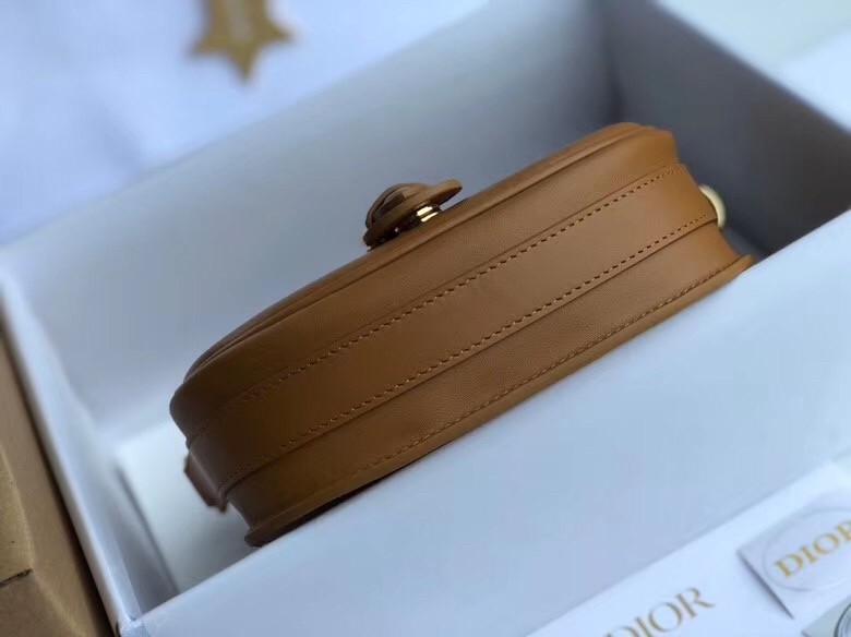 D*or small bobby bag in camel calfskin