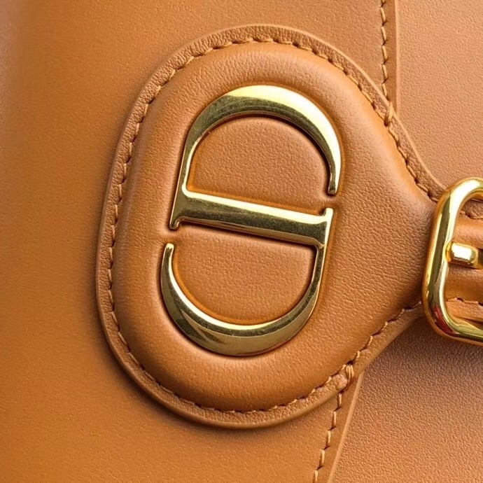 D*or small bobby bag in camel calfskin