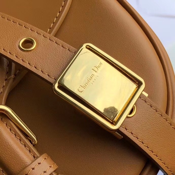 D*or small bobby bag in camel calfskin