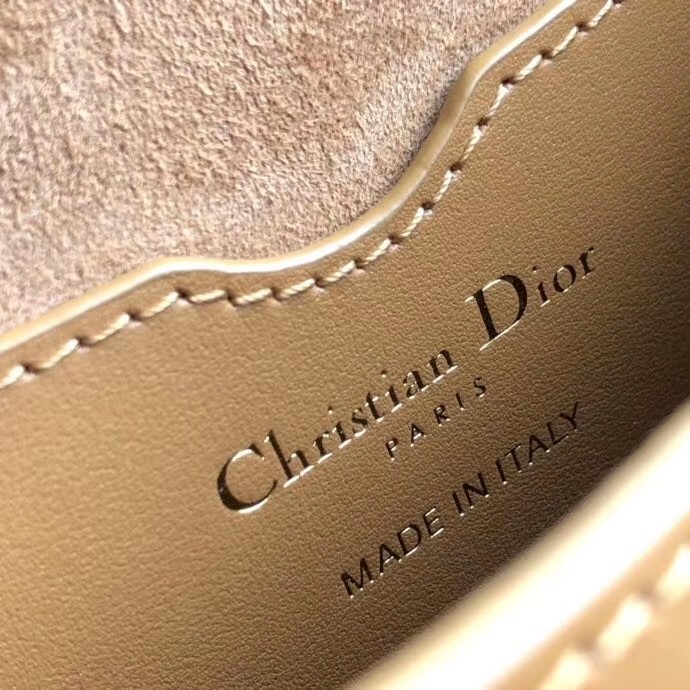 D*or small bobby bag in camel calfskin