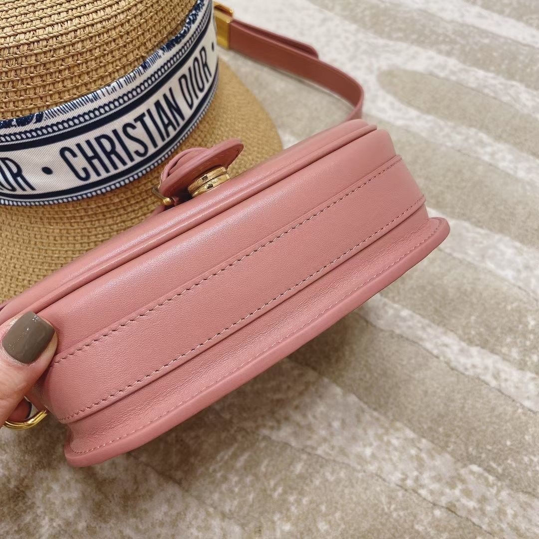 D*or small bobby bag in dark nude calfskin