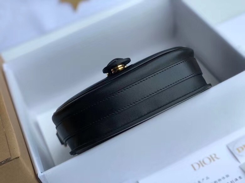 D*or small bobby bag in black calfskin