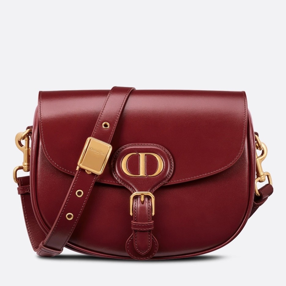 D*or medium bobby bag in bordeaux calfskin